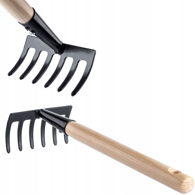 Kadax - Râteau de jardin en métal manche 6 dents