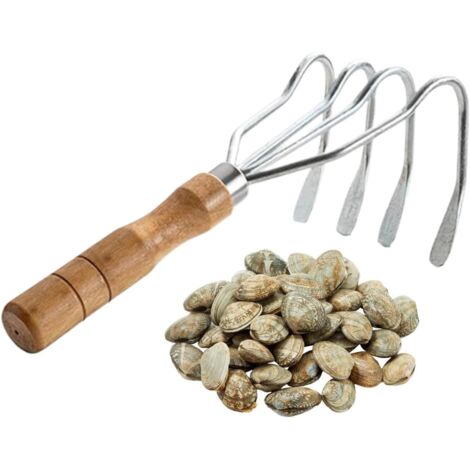 Râteau de Jardin Manuel - Manche en Bois pour Coquillages Et Rochers -