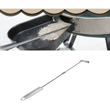 Râteau de nettoyage pour barbecue à charbon en acier inoxydable, outil de nettoyage des cendres de barbecue, adapté aux barbecues à charbon Kamado Joe