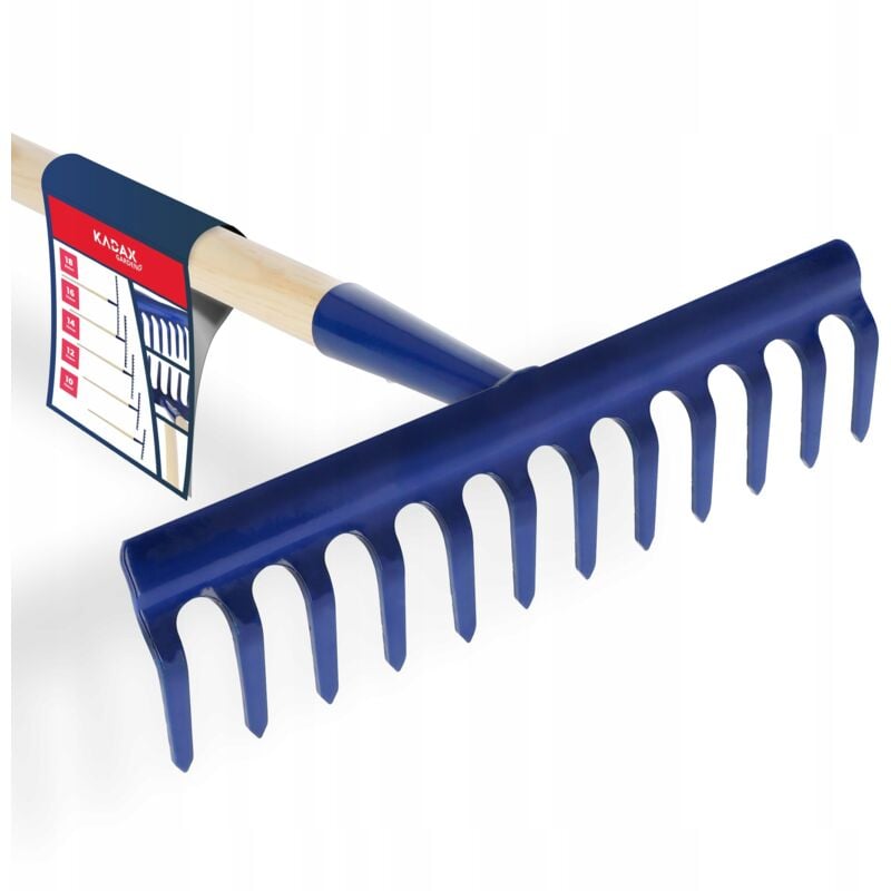 Kadax - Râteau en métal trempé avec manche 12 dents