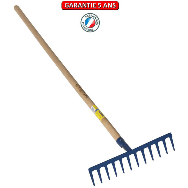 Outils Perrin - rateau forge 12 dents droites emmanché manche 1.65 m perrin - 515212