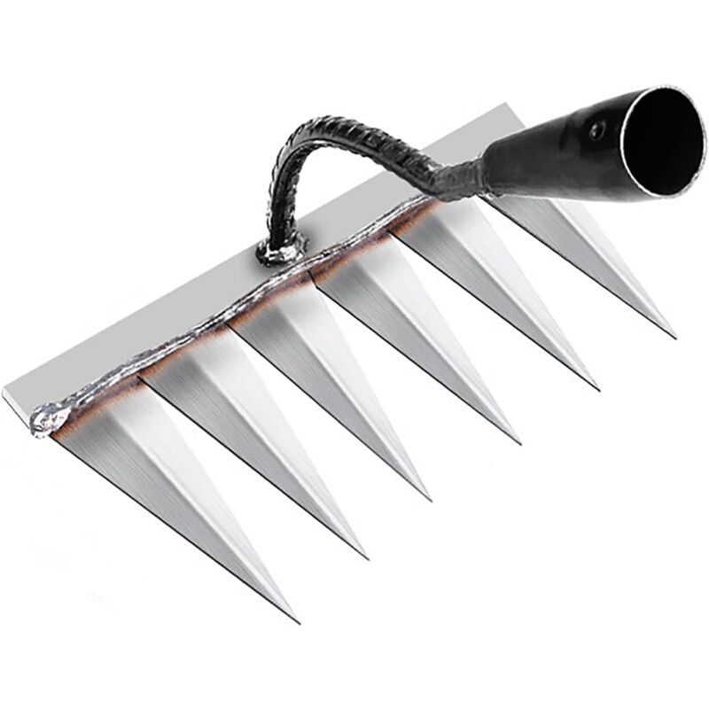 Rateau Jardin, Outillage de Jardin, Rateau de Désherbage Outils Jardinage, Rateau Gazon Scarificateur Manuel 6 Dents en Acier, Houe Jardinage, pour