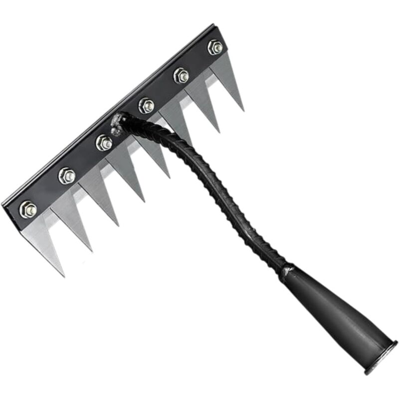 Râteau Jardin, Outillage de Jardin, Râteau de Désherbage, Rateau Gazon Scarificateur Manuel en Acier, Houe Jardinage pour Désherbage/Ameublissement