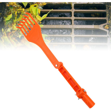 Râteau Mini Garden ABS à Manche Rotatif pour Débarrasser Feuilles de Gutter, Roof, Lawn, Yard, Flower Bed, Grass, Shrub - Modèle Multifonction avec Poignée Rotative et Connexion pour Perche Extensible