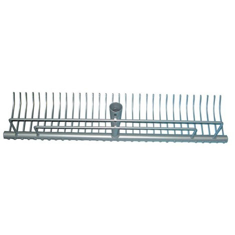 Râteau zingué 16 dents – Largeur 25cm – Manche en acier – Pour nettoyage et nivellement du sol – Romulus