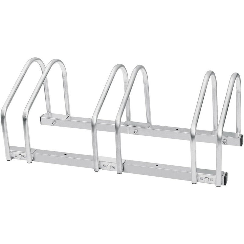 Oxeo - Râtelier 3 vélos au sol - Système Porte-Vélo - Support pour 3 vélos en acier galvanisé - Râtelier de rangement de vélos