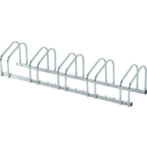 Râtelier 5 vélos range-vélos support de rangement pneu 65 mm sol ou mural pour VTT enfants BMX 145 x 33 x 27 cm acier argent