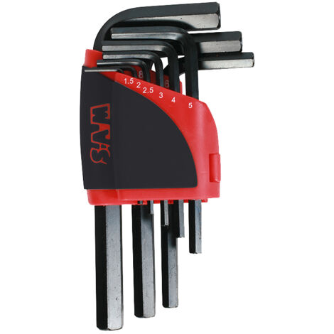 Râtelier 9 clés mâles courtes SAM OUTILLAGE 62-R9AZ 1,5-10 mm