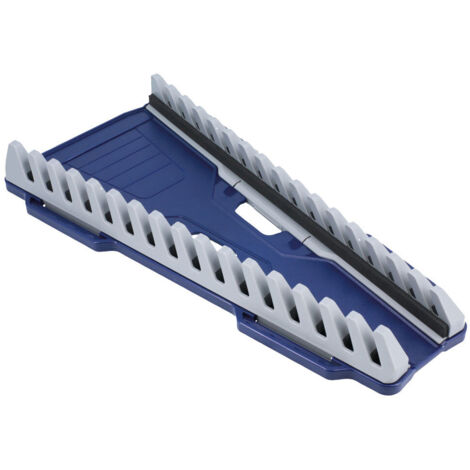 Laser Tools – Ratelier à clés pour 16 clés plates ou mixtes – Dimensions clés 8 à 26 mm – Conception réversible pour rangement optimisé