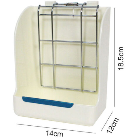 Râtelier À Foin Avec Plateforme Pour Petits Animaux Domestiques Lapin Hamster/Cochon D'Inde - Fait De Plastique Et De Métal Dur Et De Qualité, Non Toxique, Durable Et Durable (Blanc)