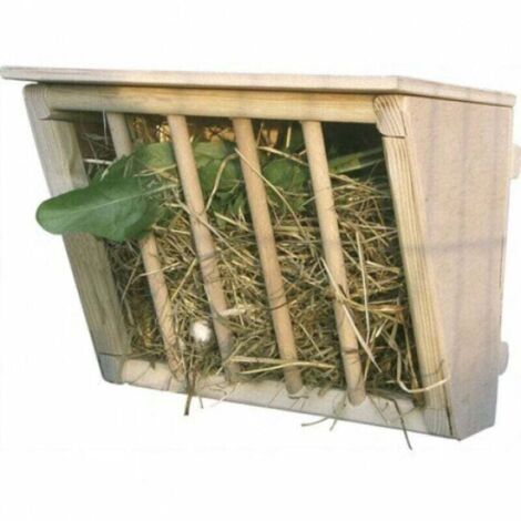 Râtelier à foin pour lapins râtelier bois avec assise LxlxH: 25x17x20 cm