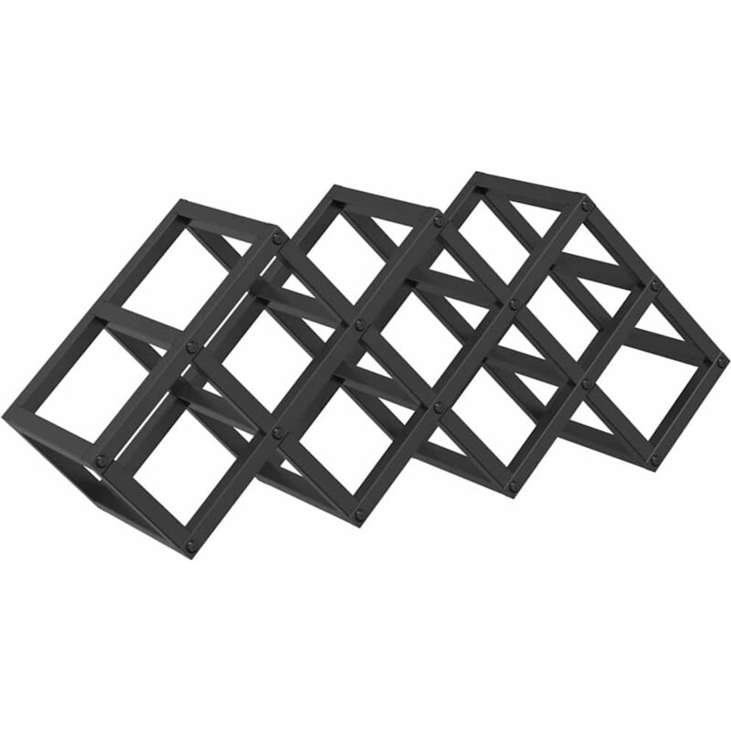 Vidaxl - Râtelier à vin pour 9 bouteilles, 63 x 16,5 x 25 cm, en acier avec revêtement en poudre