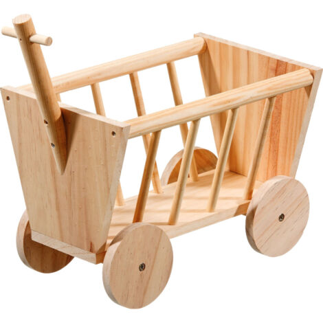 Râtelier chariot en bois 29 cm, pour rongeur - Flamingo