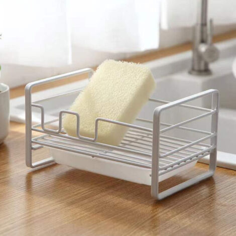 râtelier en fer forgé pour cuisine, éponge avec égouttoir, porte-objet pour évier, rangement pour éponge à récurer et savon