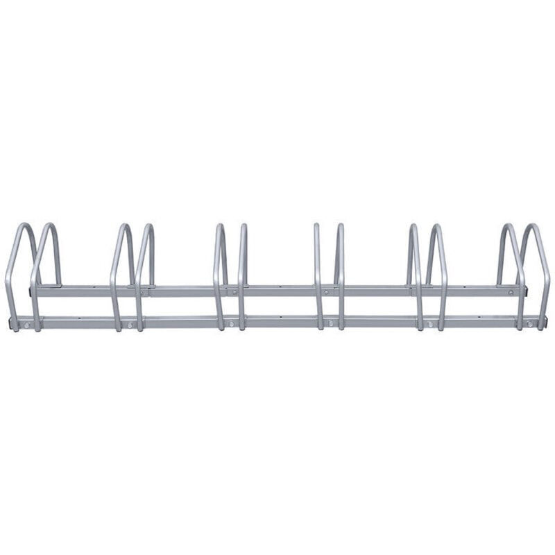 Image of Familienständer aus verzinktem Stahl, Boden-Wand-Fahrradständer, Mountainbike, Silber, 6 Fahrräder
