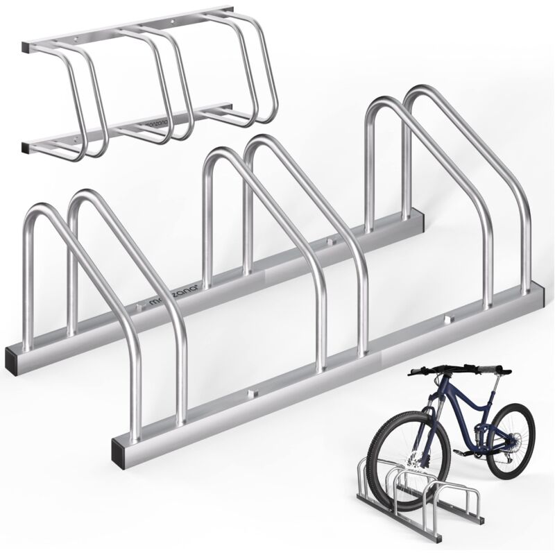 Monzana - Râtelier vélos métal support de rangement pneu 65 mm max range-vélos support rangement vélo vtt enfants bmx 3 vélos