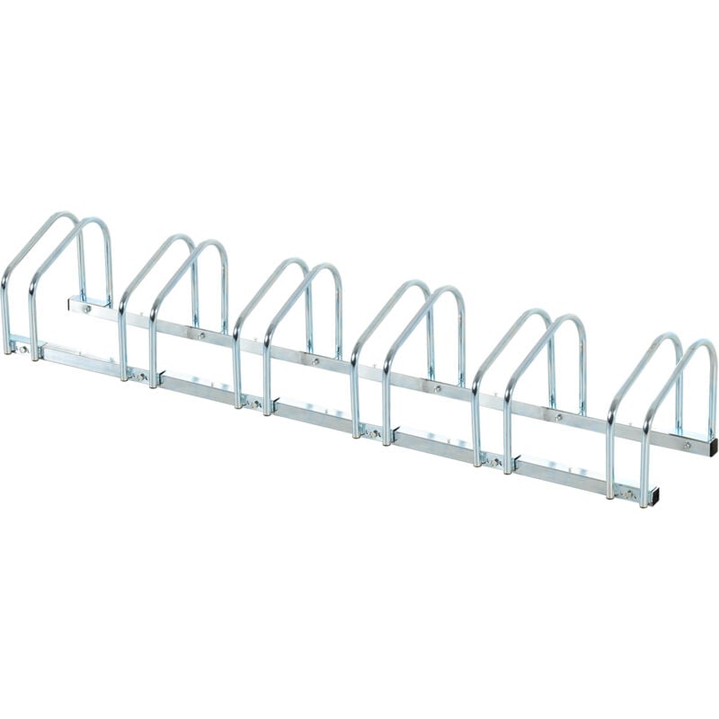 Homcom - Râtelier pour 6 vélos dim. 179L x 33l x 27H cm acier galvanisé
