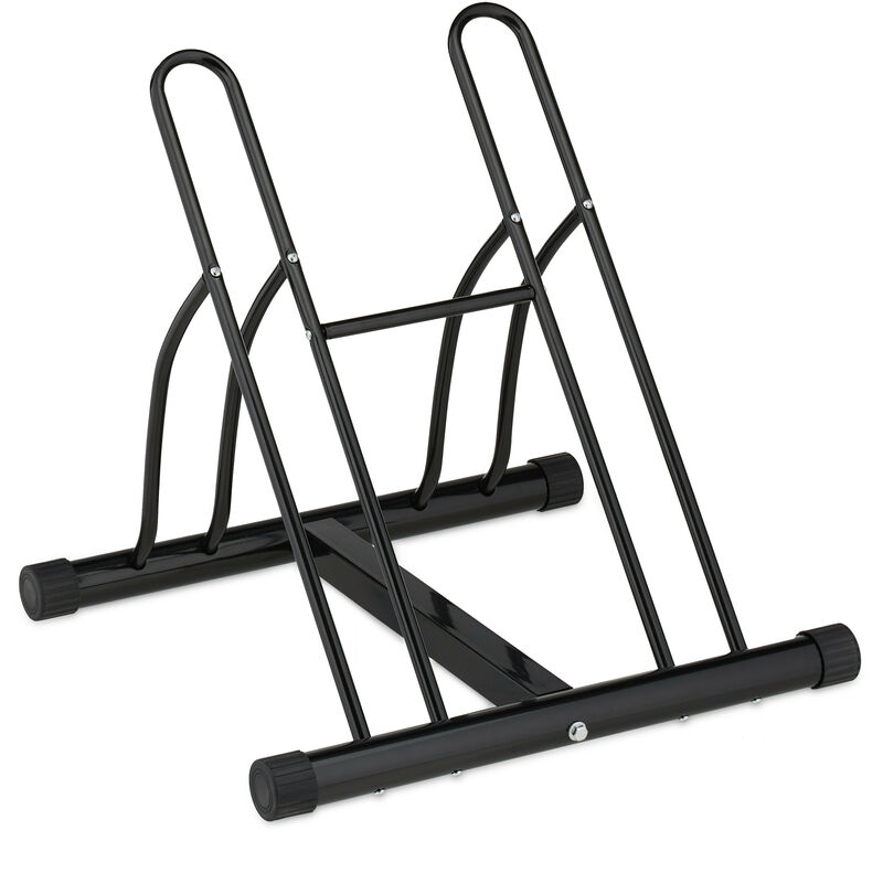 Râtelier pratique pour 2 vélos, métal, roues de largeur 60 mm max., hlp : 57 x 60,5 x 55 cm, intérieur, noir - Relaxdays