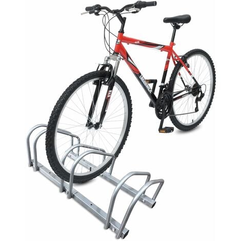 Râtelier range vélos pour 3 vélos, support à vélo mural ou sol, porte-vélo en acier revêtu