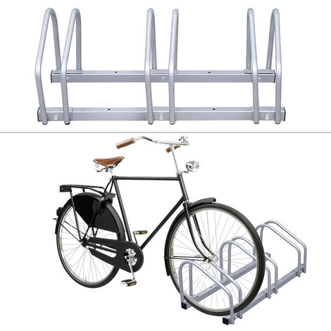 Système support range porte vélo râtelier inclinable 3 vélos garage  pratique au sol ou mural acier