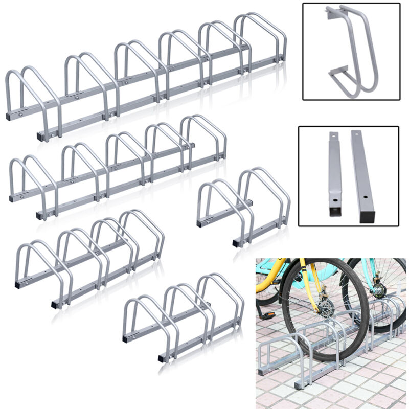 Râtelier Vélos en Acier pour 2-6 Vélos. Fixation au sol. Antirouille et peu Encombrant. Ratelier Familial - 2 Vélos