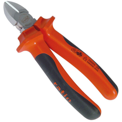 RATIO alicate aislado corte diagonal 160mm mango aislado 1000v.