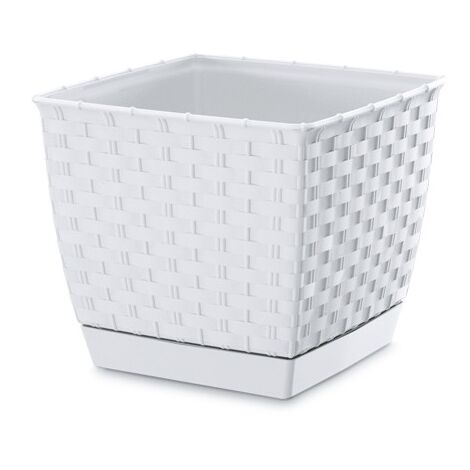 RATOLLA QUADRATISCHER BLUMENTOPF - WEISS - PP-DRLK145B