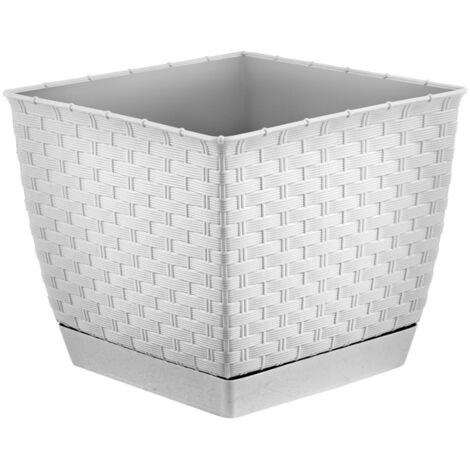 RATOLLA QUADRATISCHER BLUMENTOPF - WEISS - PP-DRLK190B
