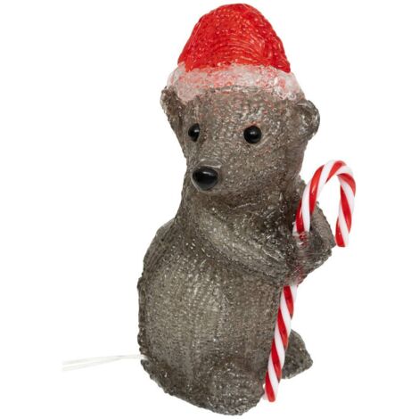 Ratón acrílico de exterior con forma de 12 LED fijos e intermitentes H.17cm - Feeric lights & christmas