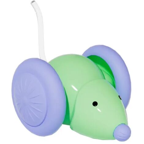 Ratón eléctrico en coche, juguete interactivo para mascotas - Verde