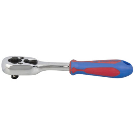 Ratsche 1/4'' mit Knopf, 140 mm, 45 Zähne, Gummigriff - KY2766-55G