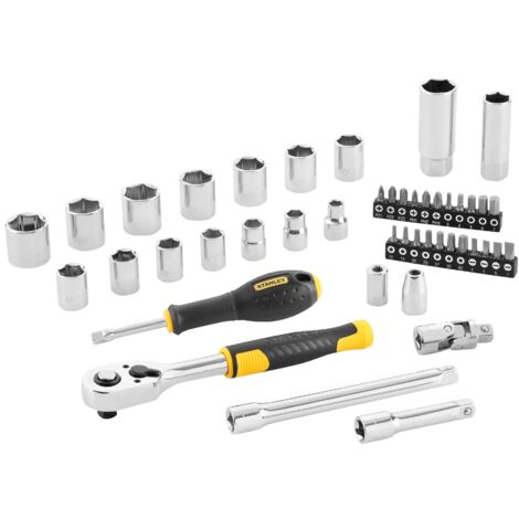 Ratschenschlüssel-Set mit 72 Zähnen und Steckschlüsseln mit Zubehör, 45 Stück – 3/8"