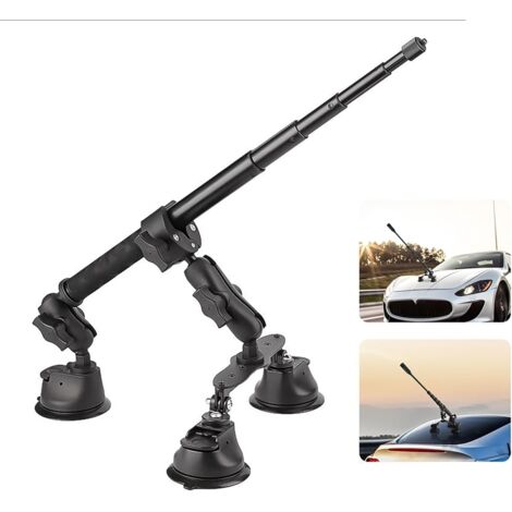 Ratstone Dreifach-Saugnapf-Autohalterungsset mit 2-in-1-Verlängerung/Selfie-Stick (112 cm), geeignet für Insta360, Dreifach-Saugnapfhalterung für Windschutzscheibe und Fenster