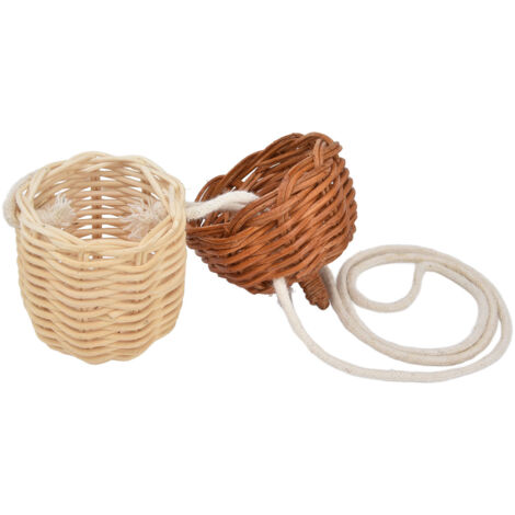 Rattan Basket Bag 7x13cm Size Length Mini Portable Light Weight Strong Toughness Manual Rattan Photography Bag