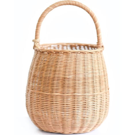 Rattan Basket with Handle - 33x22CM - Vernu Natural