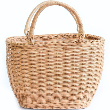 Rattan Basket with Handles - Keray Natural