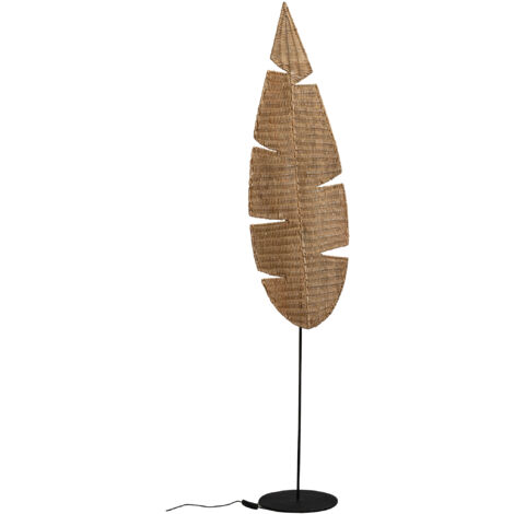 Rattan-Blatt-Stehlampe aus Sop-Metall, 35 x 5 x 180 cm