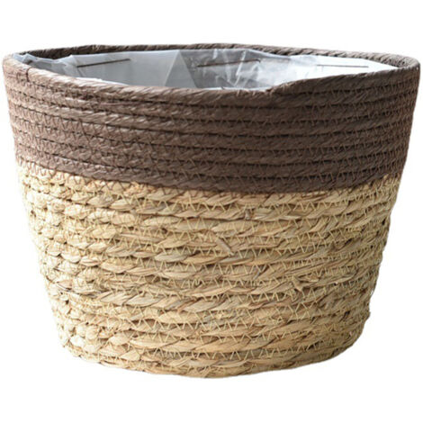 Rattan-Blumenkorb, natürlicher Aufbewahrungsbehälter für Pflanzen, Gemüse und Obst, Ökodesign, 1 Stück