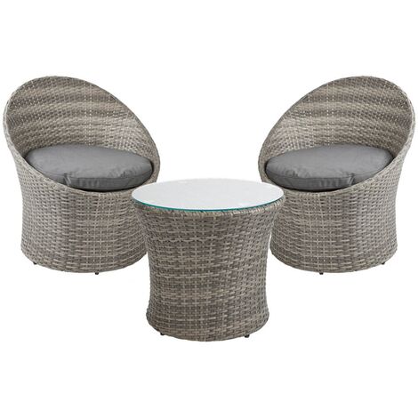 blanca 3 piece rattan egg bistro set