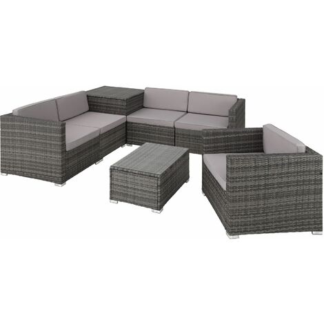 Rattan garden furniture lounge Pisa - garden sofa, garden corner sofa, rattan sofa