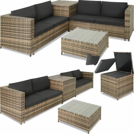 Rattan garden furniture lounge best sale lucca grey