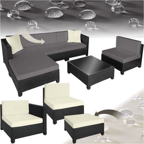 Best price Black rattan furniture with grey cushions