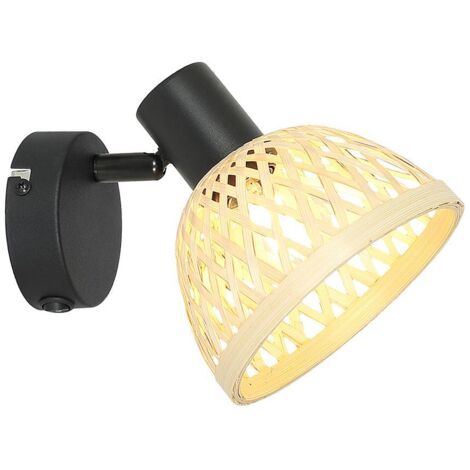 RATTAN, INDOOR METAL RATTAN BAMBOO SPOT LAMP, E14 1X MAX 15W