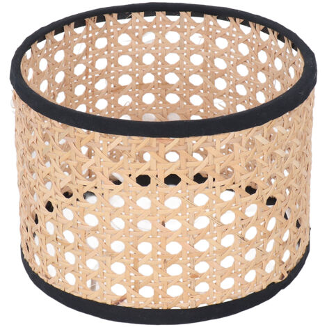 Rattan-Lampenschirm, universelle gewebte Lampenschirmabdeckung für E27 E14 Kronleuchter, Pendelleuchte, Decke