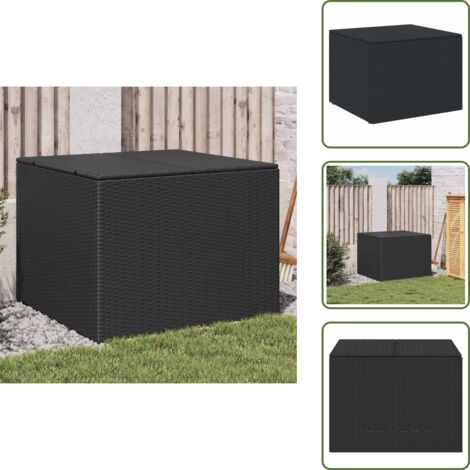 Rattan PE - vidaXL Contenitore da Giardino Nero 291L in Polyrattan - Acciaio verniciato