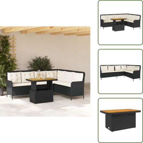 Rattan PE - vidaXL Set Divani da Giardino 2 pz con Cuscini in Polyrattan Nero - Poliestere