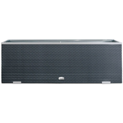 Rattan Pflanzenkübel rechteckig Grau 130 x 40 x 45 cm