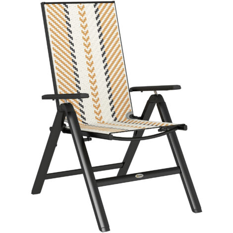 Rattan Reclining Garden Chairs - Orange