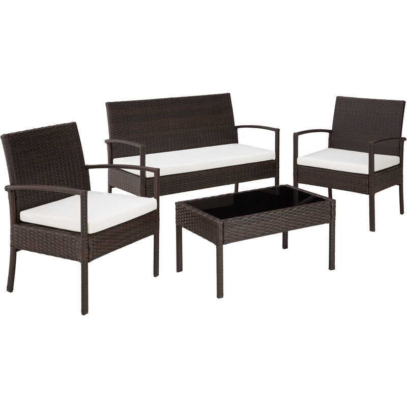 Relaxdays BASTIAN Garden Furniture Set, Foldable, 3Pieces, Rattan