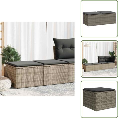 Rattan sintetico - vidaXL Set Divano Giardino 2 pz con Cuscini Grigio Polyrattan Acacia - Mobili da esterno